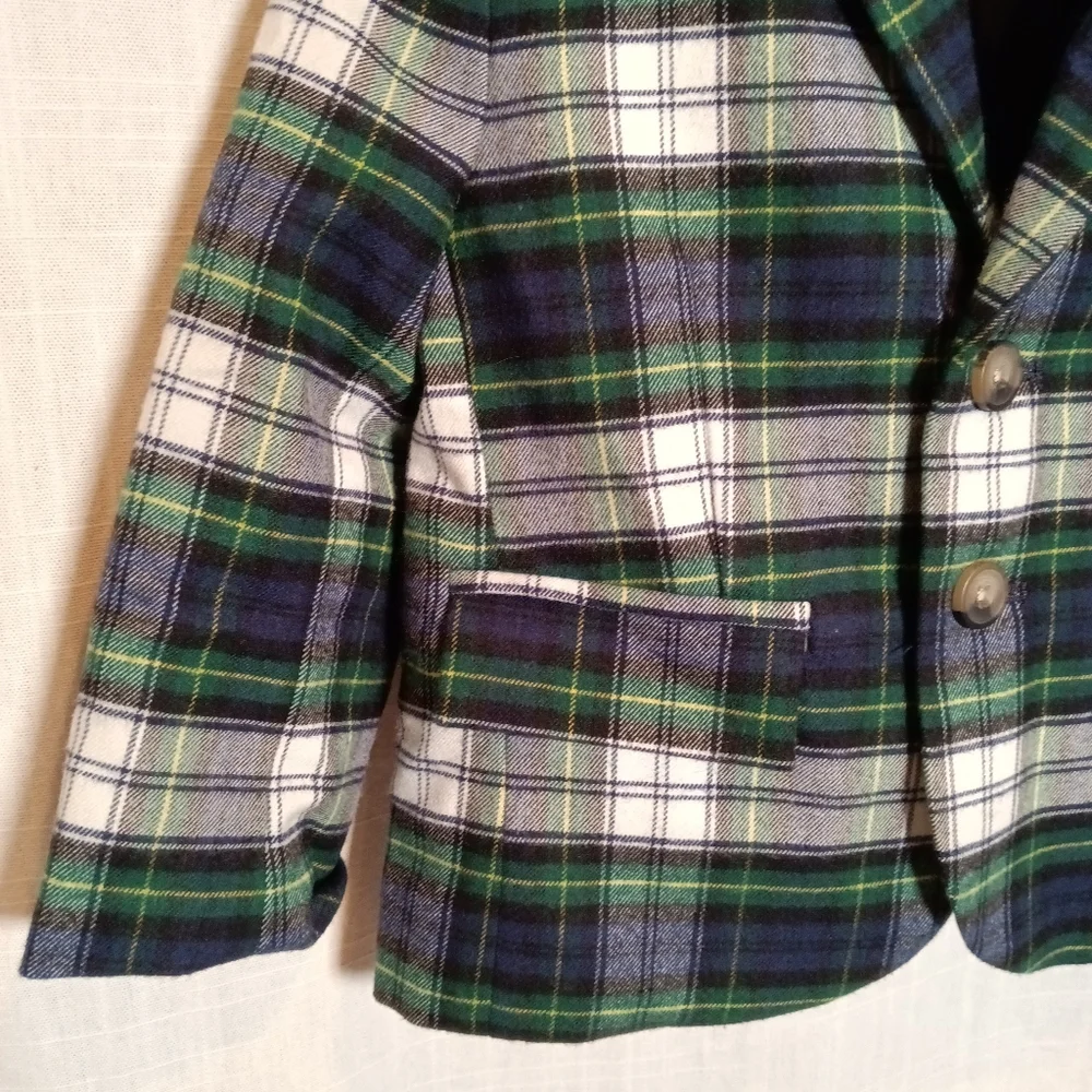 Janie&Jack Flannel Tartan Plaid Blazer Sport Coat Size 12-18M